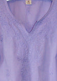 Lilac Tunic Top Hand Embroidered