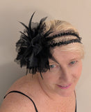 Chantilly Lace Flower with stretch sequin headband