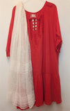 Bejeweled Hand Embroidered Red Boho Dress