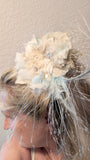 Bespoke Sculpture Flower Hair Pin/Birdcage Veil