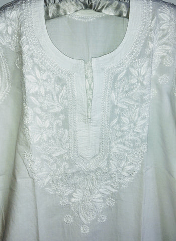 Long Tunic Top Cotton Hand Embroidery