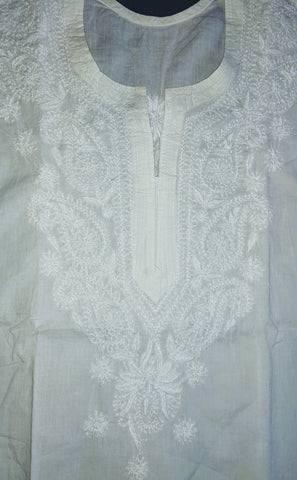 Long Tunic Top Cotton Hand Embroidery