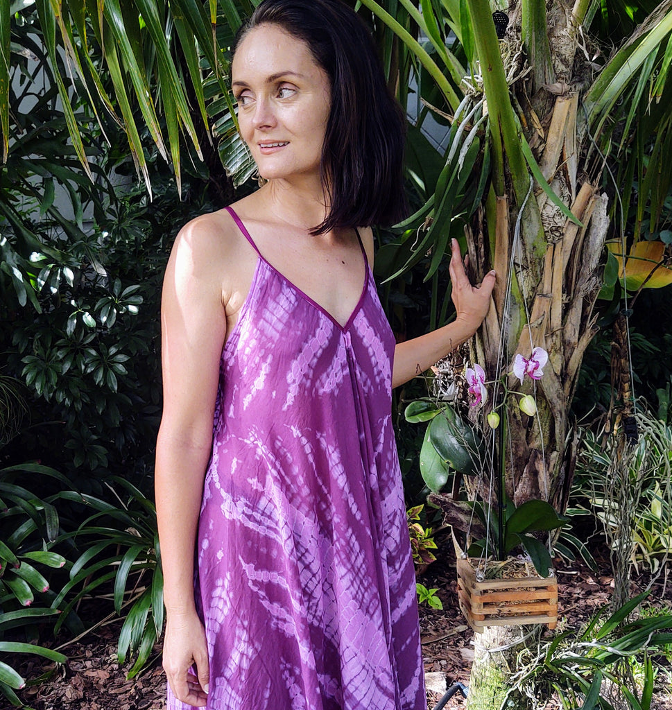 Handkerchief Dress Shibori Tye Dye & Hatitude COUTURE Beach Hat Lotus Temple Collection Handkerchief Dress Shibori Tye Dye & Hatitude COUTURE Beach Hat Lotus Temple Collection