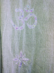 White Long Sequin Kaftan Hand Embroidered Paisley Design