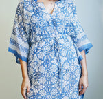 Blue Tile Print /Red/Coral & Pink/ Blue Heart Block Print Kaftan