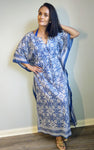 Dutch Blue Tile Block Print Kaftan