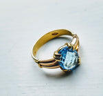 Classic Cushion Swiss Blue Topaz Solitaire Ring