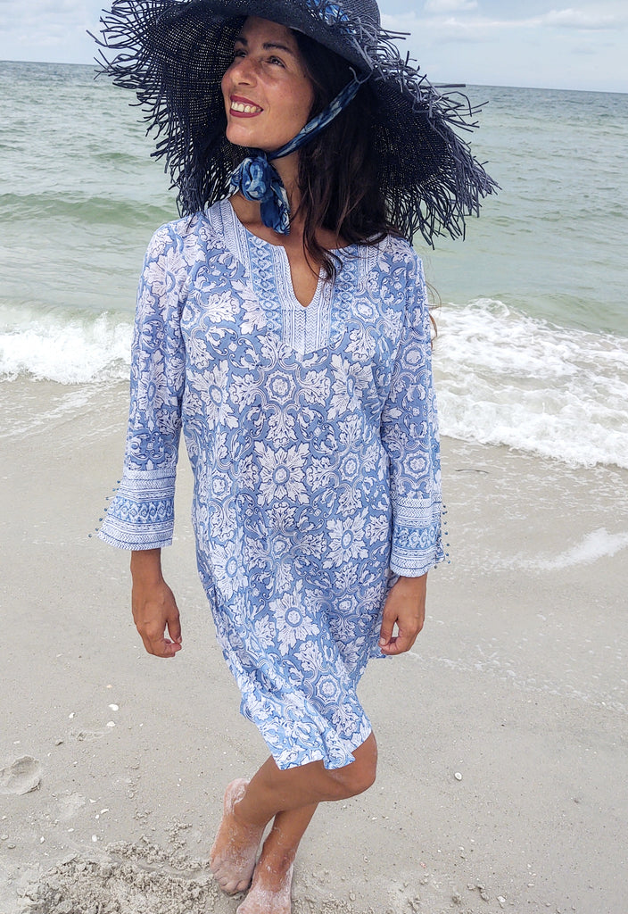 Dutch Blue Tile Tunic Top/Dress & Hatitude COUTURE Navy Hat (Bespoke) Lotus Temple Collection Dutch Blue Tile Tunic Top/Dress & Hatitude COUTURE Navy Hat (Bespoke) Lotus Temple Collection