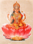 Pink Lotus Flower Golden Lakshmi Hindu Goddess Sticker