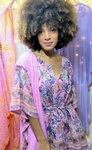 Short block-print Kaftan with drawstring